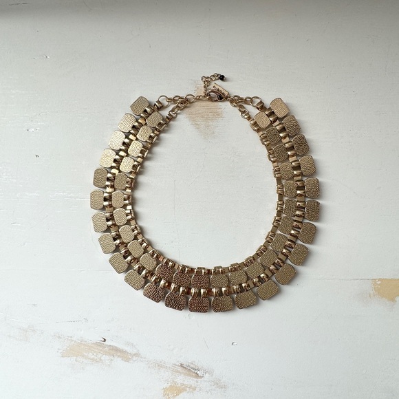 Retro The Limited Gold Tone with Black and Cream Lucite Statement Necklace - Picture 9 of 13